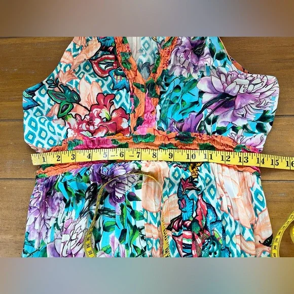 Lula Soul Floral Patchwork Sleeveless Maxi Dress Boho Tiered Sundress - Picture 10 of 15